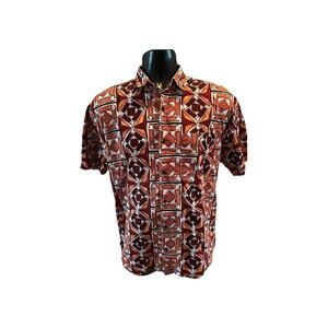 Vintage Banana Republic Safari Hawaiian Medium Button Orange Outdoor 70s 80s Men